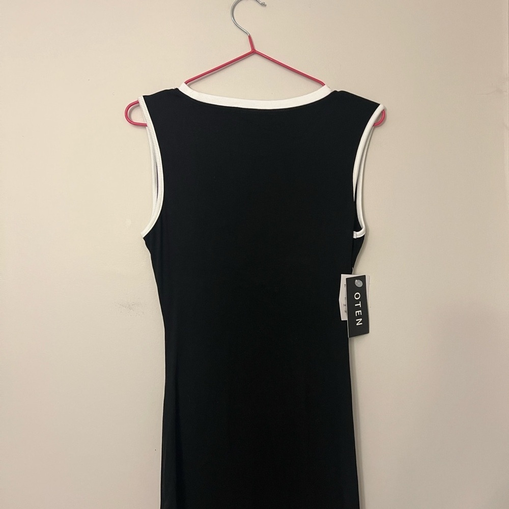 NWT Oten Women's Crew Neck Sleeveless Cutout Bodycon Slim Slit Midi Dress - Picture 10 of 11